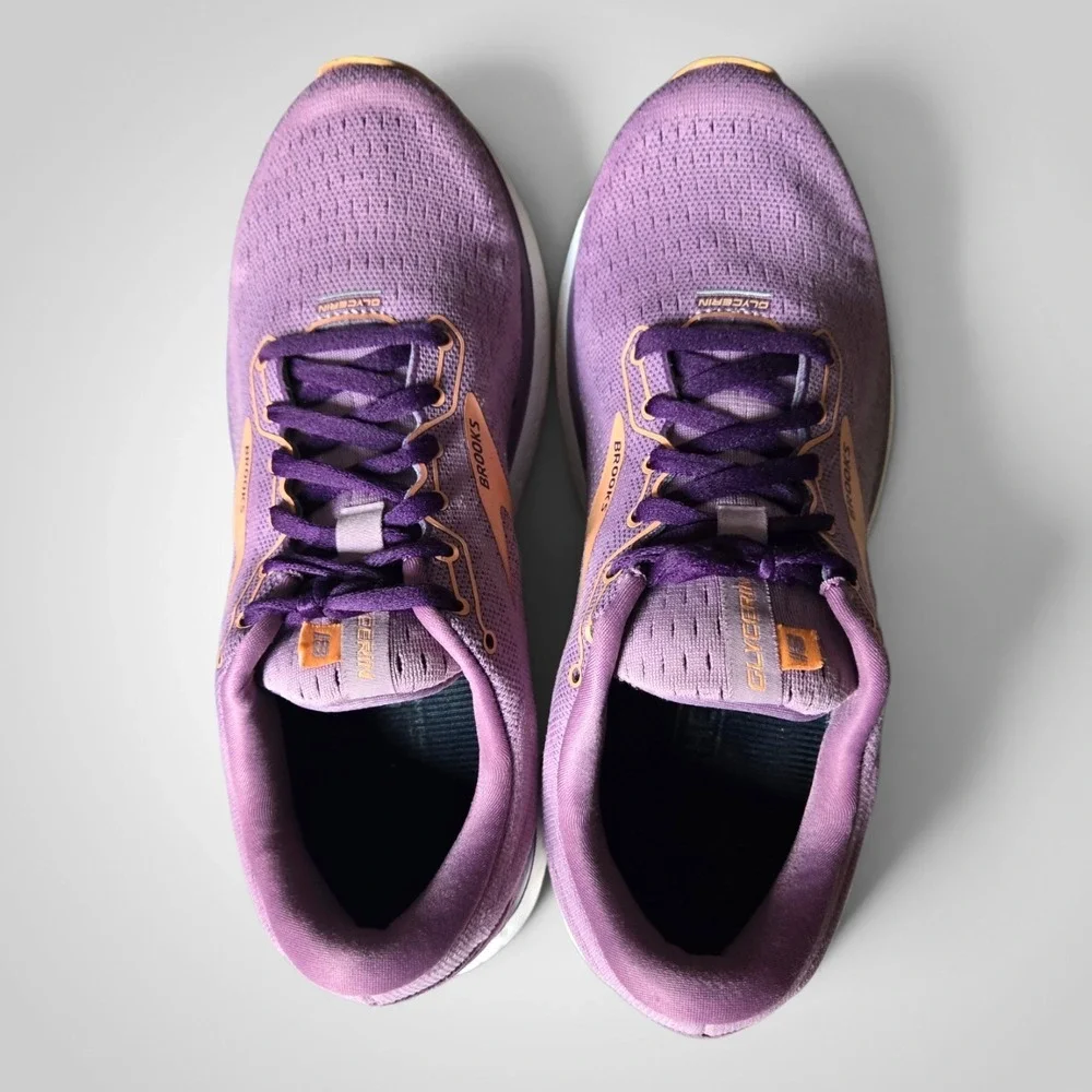 Brooks Glycerin 18 Womens Running Shoes Purple Orange Size 9